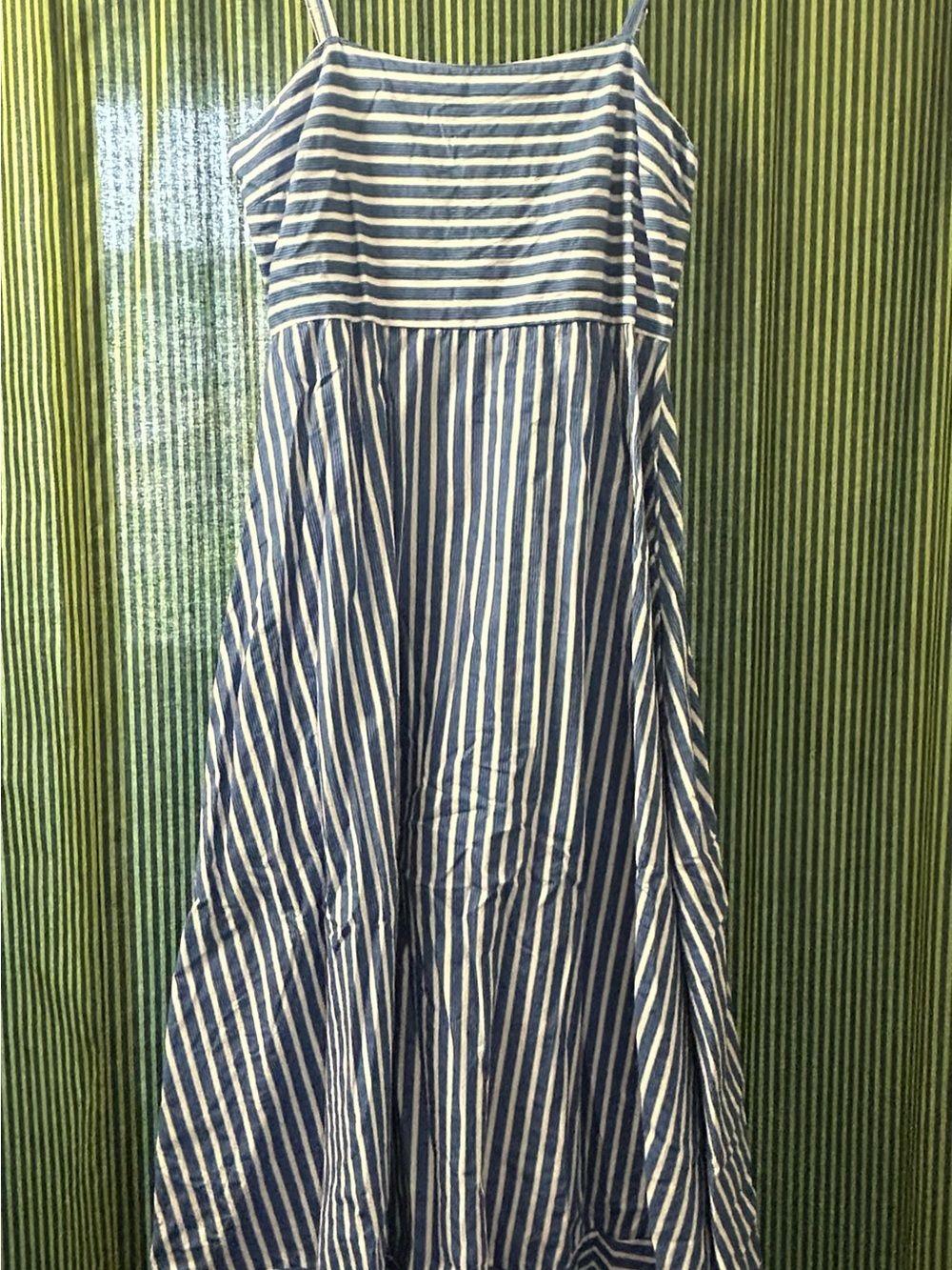 Anna Blue and White Striped Spaghetti Strap Sundress